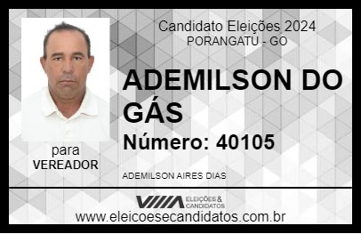 Candidato ADEMILSON DO GÁS 2024 - PORANGATU - Eleições