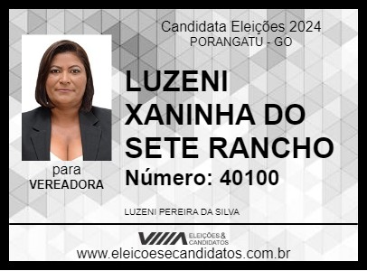 Candidato LUZENI XANINHA DO SETE RANCHO 2024 - PORANGATU - Eleições