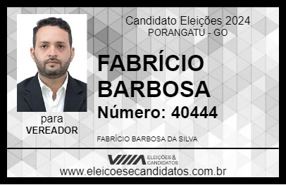 Candidato FABRÍCIO BARBOSA 2024 - PORANGATU - Eleições