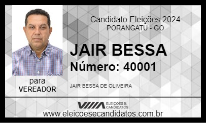 Candidato JAIR BESSA 2024 - PORANGATU - Eleições