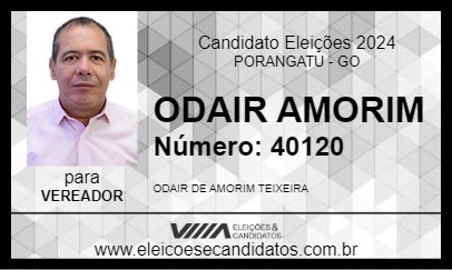 Candidato ODAIR AMORIM 2024 - PORANGATU - Eleições