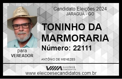 Candidato TONINHO DA MARMORARIA 2024 - JARAGUÁ - Eleições