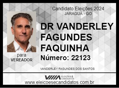 Candidato DR VANDERLEY FAGUNDES FAQUINHA 2024 - JARAGUÁ - Eleições