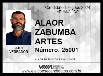 Candidato ALAOR ZABUMBA ARTES 2024 - ARUANÃ - Eleições