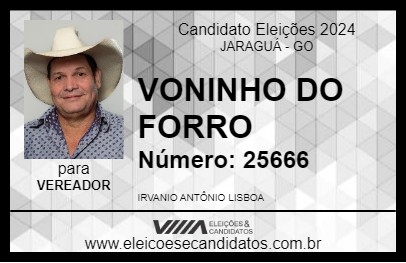 Candidato VONINHO DO FORRO 2024 - JARAGUÁ - Eleições