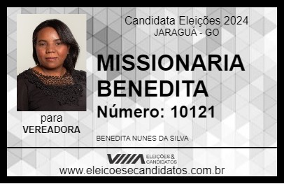 Candidato MISSIONARIA BENEDITA 2024 - JARAGUÁ - Eleições