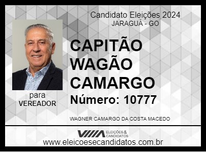 Candidato CAPITÃO WAGÃO CAMARGO 2024 - JARAGUÁ - Eleições