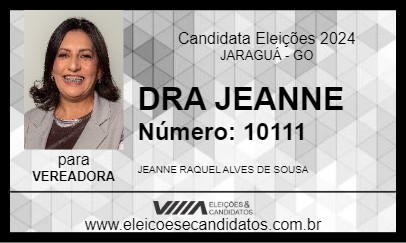 Candidato DRA JEANNE 2024 - JARAGUÁ - Eleições