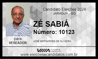 Candidato ZÉ SABIÁ 2024 - JARAGUÁ - Eleições