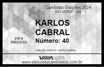 Candidato KARLOS CABRAL 2024 - RIO VERDE - Eleições