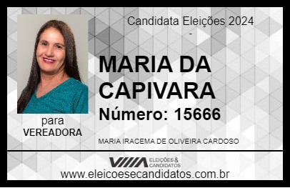 Candidato MARIA DA CAPIVARA 2024 - JARAGUÁ - Eleições