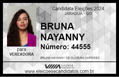 Candidato BRUNA NAYANNY 2024 - JARAGUÁ - Eleições