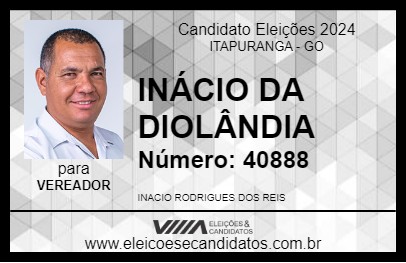 Candidato INÁCIO DA DIOLÂNDIA 2024 - ITAPURANGA - Eleições