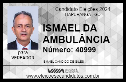 Candidato ISMAEL DA AMBULÂNCIA 2024 - ITAPURANGA - Eleições