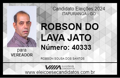 Candidato ROBSON DO LAVA JATO 2024 - ITAPURANGA - Eleições