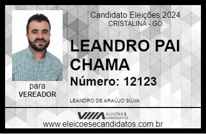 Candidato LEANDRO PAI CHAMA 2024 - CRISTALINA - Eleições