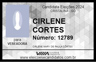 Candidato CIRLENE CORTES 2024 - CRISTALINA - Eleições