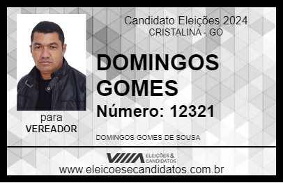 Candidato DOMINGOS GOMES 2024 - CRISTALINA - Eleições