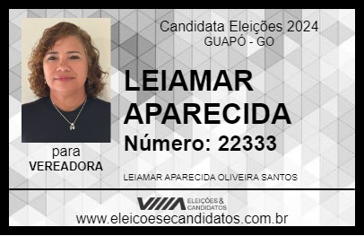 Candidato LEIAMAR APARECIDA 2024 - GUAPÓ - Eleições