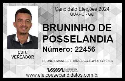 Candidato BRUNINHO DE POSSELANDIA 2024 - GUAPÓ - Eleições