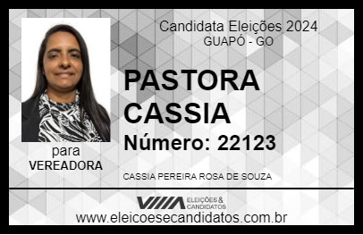 Candidato PASTORA CASSIA 2024 - GUAPÓ - Eleições