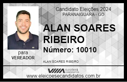 Candidato ALAN SOARES RIBEIRO 2024 - PARANAIGUARA - Eleições