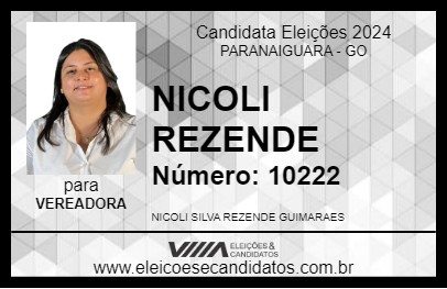 Candidato NICOLI REZENDE 2024 - PARANAIGUARA - Eleições