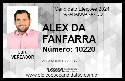 Candidato ALEX DA FANFARRA 2024 - PARANAIGUARA - Eleições