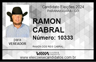 Candidato RAMON CABRAL 2024 - PARANAIGUARA - Eleições