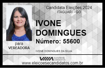 Candidato IVONE DOMINGUES 2024 - ITAGUARI - Eleições