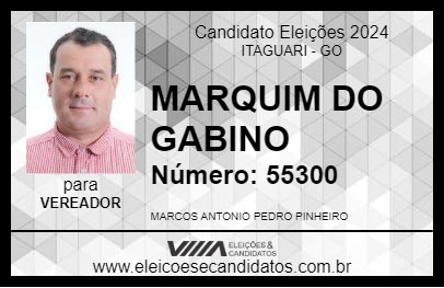 Candidato MARQUIM DO GABINO 2024 - ITAGUARI - Eleições