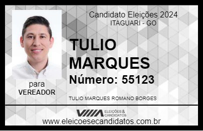 Candidato TULIO MARQUES 2024 - ITAGUARI - Eleições