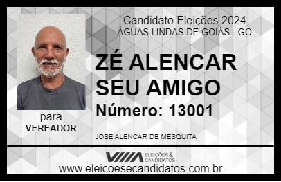 Candidato ZÉ ALENCAR SEU AMIGO 2024 - ÁGUAS LINDAS DE GOIÁS - Eleições