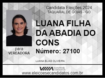 Candidato LUANA FILHA DA ABADIA DO CONS 2024 - TAQUARAL DE GOIÁS - Eleições