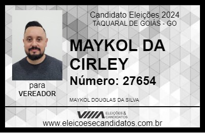 Candidato MAYKOL DA CIRLEY 2024 - TAQUARAL DE GOIÁS - Eleições