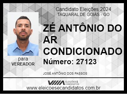 Candidato ZÉ ANTÔNIO DO AR CONDICIONADO 2024 - TAQUARAL DE GOIÁS - Eleições