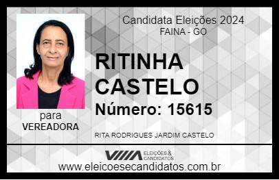 Candidato RITINHA CASTELO 2024 - FAINA - Eleições