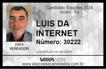 Candidato LUIS DA INTERNET 2024 - GOIÁS - Eleições