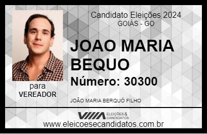 Candidato JOÃO MARIA BERQUO 2024 - GOIÁS - Eleições