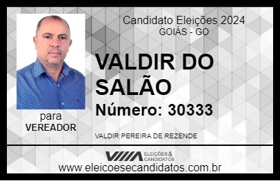 Candidato VALDIR DO SALÃO 2024 - GOIÁS - Eleições