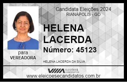 Candidato HELENA LACERDA 2024 - RIANÁPOLIS - Eleições