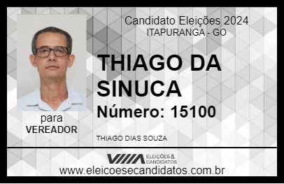 Candidato THIAGO DA SINUCA 2024 - ITAPURANGA - Eleições