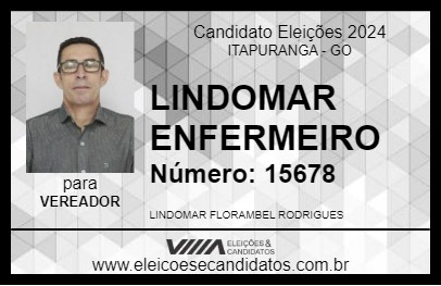 Candidato LINDOMAR ENFERMEIRO 2024 - ITAPURANGA - Eleições