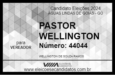 Candidato PASTOR WELLINGTON 2024 - ÁGUAS LINDAS DE GOIÁS - Eleições