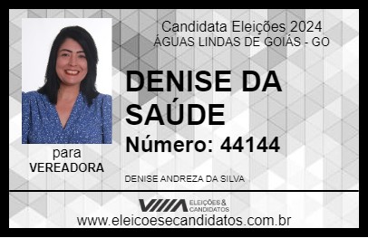 Candidato DENISE DA SAÚDE 2024 - ÁGUAS LINDAS DE GOIÁS - Eleições