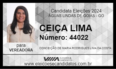 Candidato CEIÇA LIMA 2024 - ÁGUAS LINDAS DE GOIÁS - Eleições