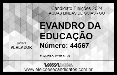 Candidato EVANDRO DA EDUCAÇÃO 2024 - ÁGUAS LINDAS DE GOIÁS - Eleições