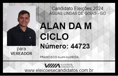 Candidato ALAN DA M CICLO 2024 - ÁGUAS LINDAS DE GOIÁS - Eleições