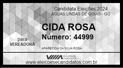 Candidato CIDA ROSA 2024 - ÁGUAS LINDAS DE GOIÁS - Eleições