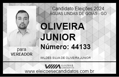 Candidato OLIVEIRA JUNIOR 2024 - ÁGUAS LINDAS DE GOIÁS - Eleições